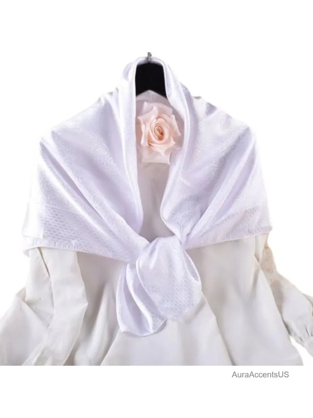 35 inch Jacquard Satin Head Scarf for Hair Wrapping Square Scarf